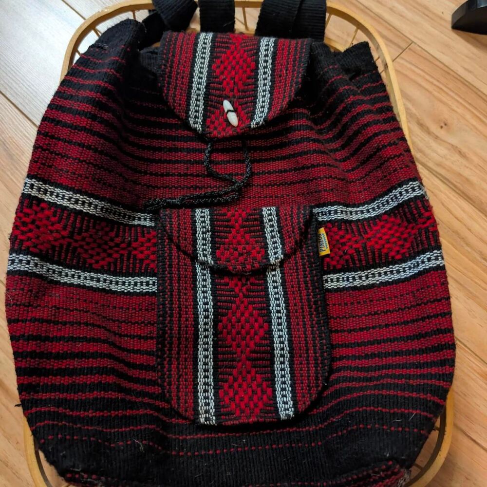 Vintage Artesanias Mr. Pinzon Woven Boho Backpack